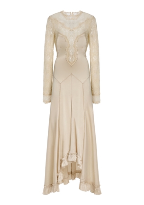 Isabel Marant Dolores Lace-Inset Silk Satin Maxi Dress - Moda Operandi