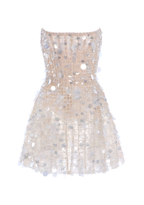 Carolina Herrera Paillette-Embellished Mesh Mini Dress - Moda Operandi