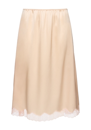 Magda Butrym Lace-Trimmed Silk Midi Skirt - Moda Operandi