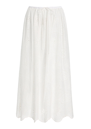 Matteau Cotton Broderie Anglaise Midi Skirt - Moda Operandi