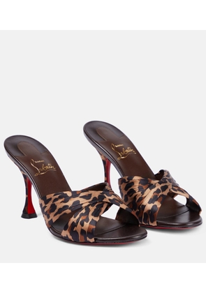 Christian Louboutin Nicol is Back 85 leopard-print satin mules