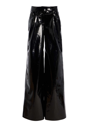 LaQuan Smith Patent Leather Wide-Leg Pants - Moda Operandi