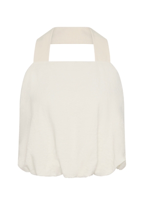 St. Agni Cropped Silk-Blend Halter Top - Moda Operandi