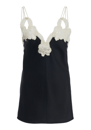 Jil Sander Embroidered Crepe Satin Tank Top - Moda Operandi