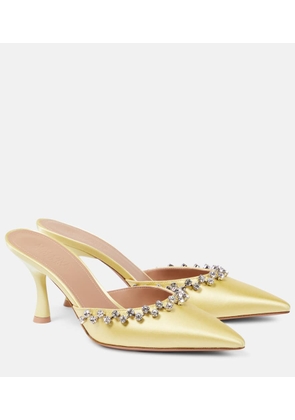Malone Souliers Gwyn 70 embellished satin mules