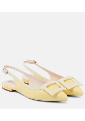 Roger Vivier Gommettine leather slingback flats