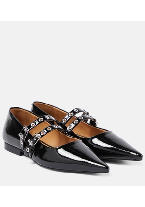 Ganni Faux leather Mary Jane flats
