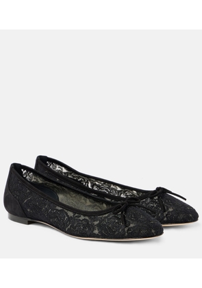 Manolo Blahnik Verizzo floral lace ballet flats