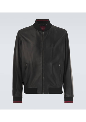 Gucci Leather bomber jacket