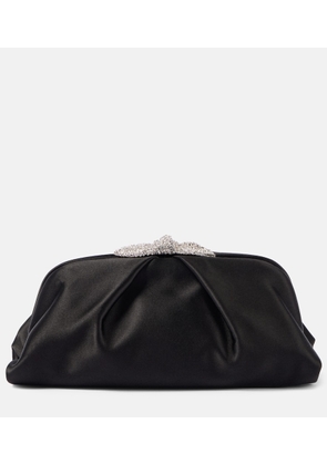 Aquazzura Very Bow Tie embellished satin clutch
