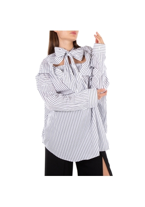 Balenciaga Pinstripe Knotted Shirt