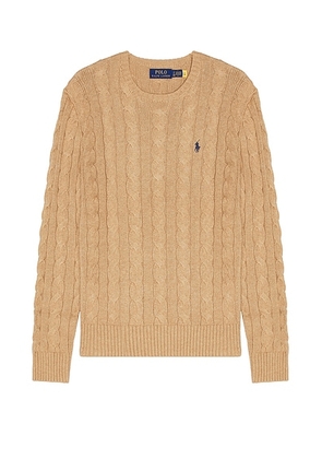 Polo Ralph Lauren Cable Knit Crewneck Sweater in Camel Melange - Beige. Size XS (also in ).