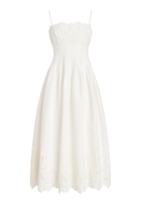SIMKHAI Lilianna Lace-Detailed Cotton-Blend Midi Dress - Moda Operandi