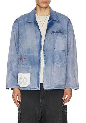 Paly Hollywood Holy City Work Shirt in Blue - Blue. Size L (also in M, S, XL/1X).