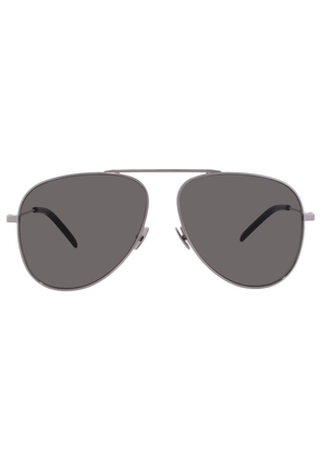 Saint Laurent Grey Pilot Unisex Sunglasses SL 800 002 59