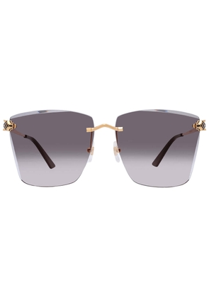 Cartier Panthere de Cartier Grey Butterfly Ladies Sunglasses CT0397S 001 61