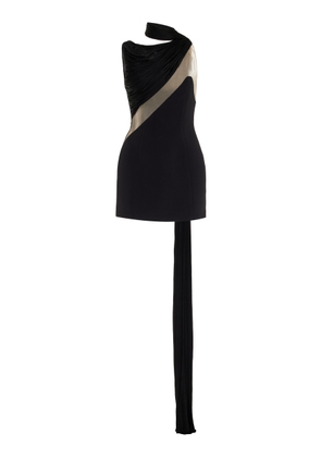 David Koma Tulle-Paneled Neoprene Mini Dress - Moda Operandi