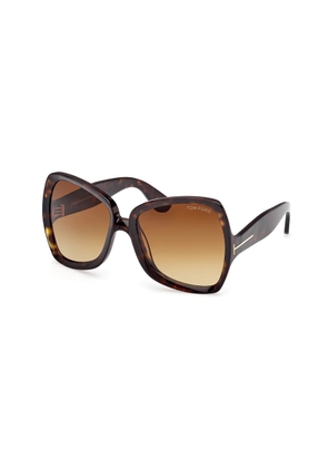 Tom Ford JERRY Brown Gradient Irregular Ladies Sunglasses FT1222 52F 60