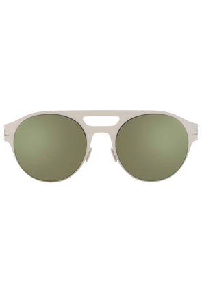 Mykita NO1 SUN-HUDSON-OFF WHITE Green Mirror Navigator Unisex Sunglasses NO1 SUN-HUDSON 029 52