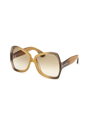 Tom Ford JERRY Brown Gradient Horn Ladies Sunglasses FT1222 41F 60