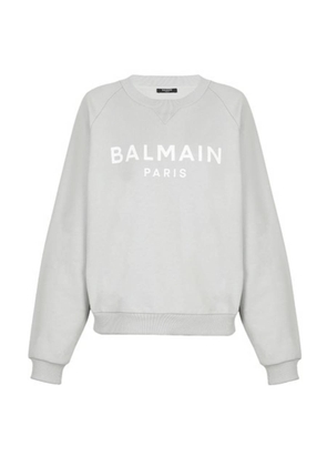 Balmain Logo Print Eco-Designed Cotton Sweatshirt, Size Small