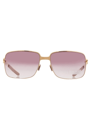 Mykita NO1 SUN-MAJA-GOLD LINE Bordeax Gradient Rectangular Unisex Sunglasses NO1 SUN-MAJA 006 59