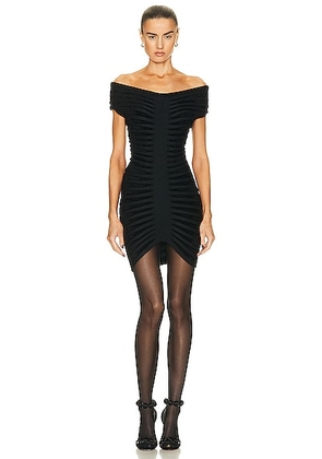 ALAÃA 3d Velvet Dress in Noir in Noir   - Black. Size 42 (also in ).