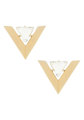 Valentino Garavani Je Les V Earrings in Oro & Crystal - Metallic Gold. Size all.