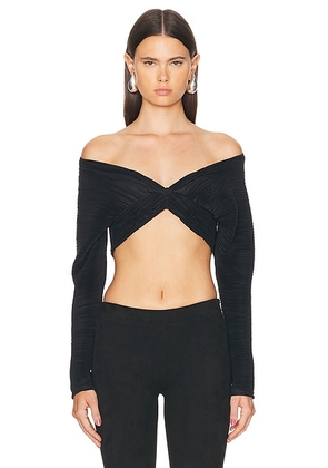 Atlein Draped Sleeveless Pleated Top in Black - Black. Size 34 (also in ).