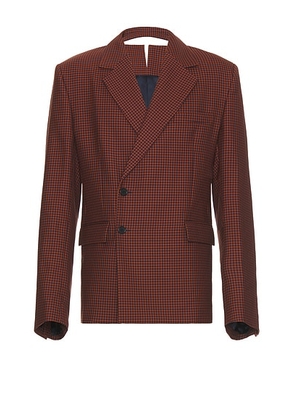 BOTTER Front Collar Reverse Jacket in Red Check - Burgundy. Size 48 (also in ).