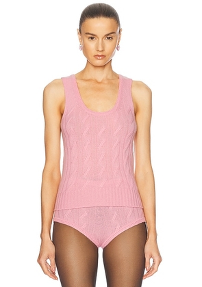 Blumarine Knit Tank Top in Wild Rose - Pink. Size L (also in XS).
