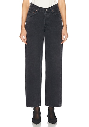 AGOLDE V Waist Baggy Jeans in Hitch - Black. Size 29 (also in ).