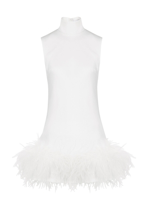16 Arlington Umiko Feather-trimmed Mini Dress - Ivory - 8