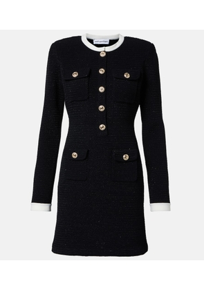 Self-Portrait Cotton and wool-blend minidress