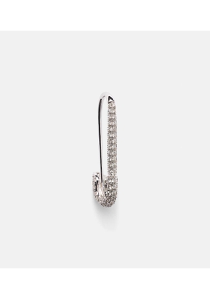 Anita Ko 18kt white gold safety pin single earring with diamonds