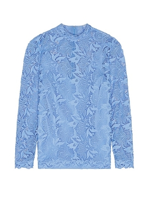 Carolina Herrera Mock Neck Top in Cornflower - Blue. Size 10 (also in ).