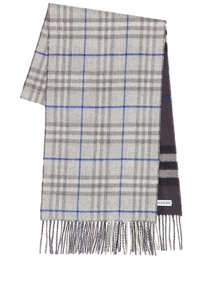 Burberry Check Scarf in Grey & Off Black - Grey. Size all.