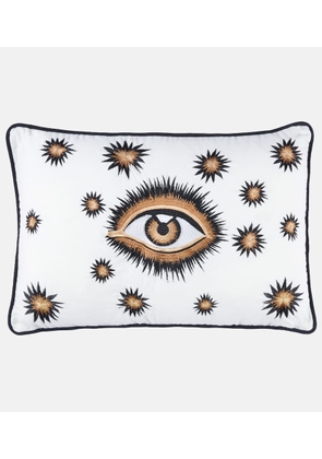 Les-Ottomans Eye embroidered cotton cushion