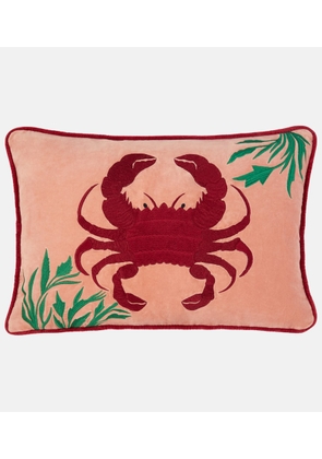 Les-Ottomans Crab embroidered velvet cushion