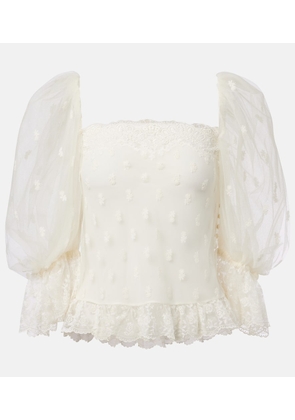 Chloe Embroidered lace blouse