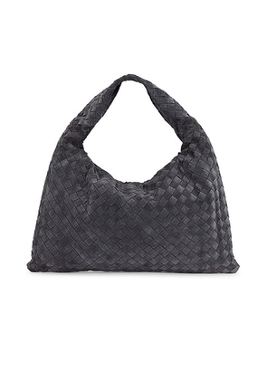Bottega Veneta Small Hop Bag in Graphite & Muse Brass - Charcoal. Size all.
