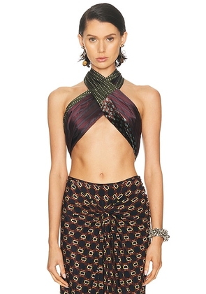 Dries Van Noten Cisou Top in Burgundy - Burgundy. Size 40 (also in ).