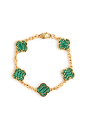 Craftd Malachite Clover 18kt Gold-plated Bracelet - 19