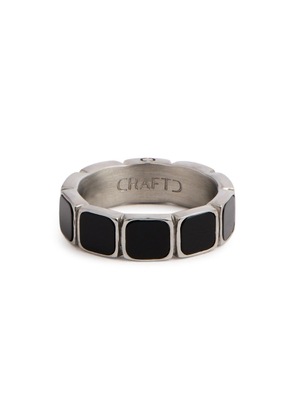Craftd Onyx-embellished Rhodium-plated Ring - Silver - S