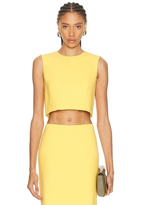 Carolina Herrera Crewneck Cropped Top in Daffodil - Yellow. Size 4 (also in 6).