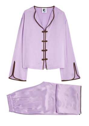 Sleeper Louis Satin Pyjama set - Light Purple - M (UK12 / M)