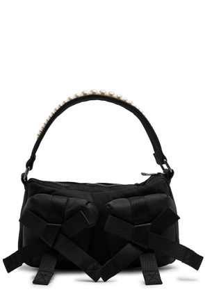 Simone Rocha Utility Bow Faux Pearl-embellished Shell Shoulder bag - Black - One Size