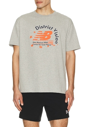 District Vision x 10 Year Anniversary California Cotton Tee in Nb Heather Grey - Grey. Size L (also in M, S, XL/1X).