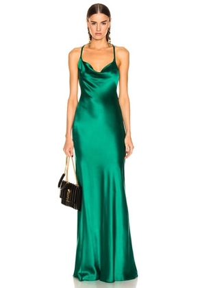 GALVAN Silk Whiteley Dress in Green - Green. Size 34 (also in ).