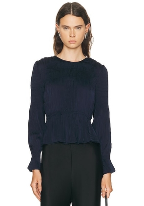By Malene Birger Ovas Blouse in Night Sky - Navy. Size 34 (also in 38, 40, 42).